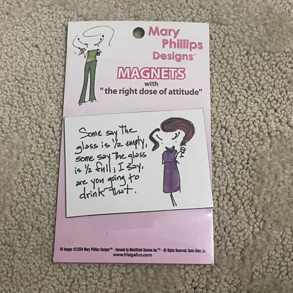 Mary Philips Designs Sarcastic Humorous Fridge Magnet Wine Jokes - Picture 1 of 1